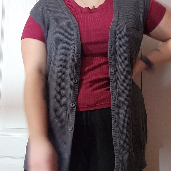 Vintage Knit Button Up Vest - Picture 1 of 4